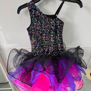 Adorable Black/Multicolor Ballerina Dance Costume